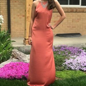 peach prom dress